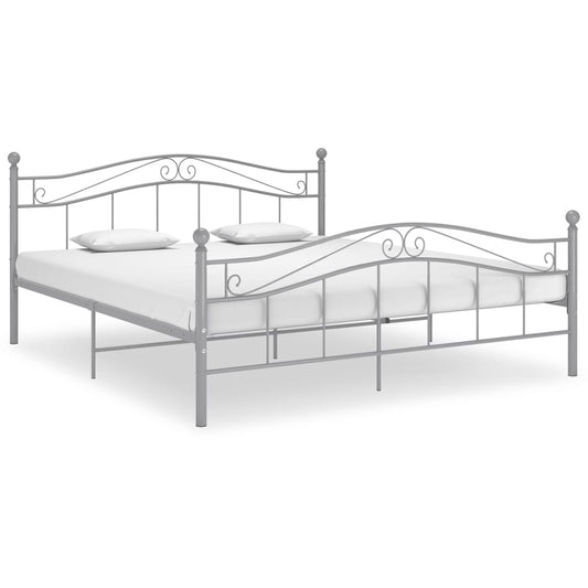 vidaXL Bed Frame Grey Metal 200x200 cm