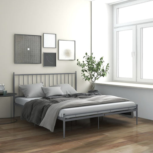 vidaXL Bed Frame Grey Metal 180x200 cm 6FT Super King
