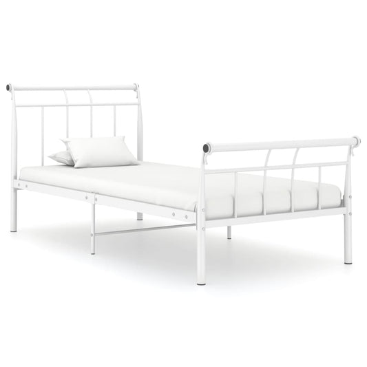 vidaXL Bed Frame White Metal 100x200 cm