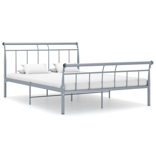 vidaXL Bed Frame Grey Metal 140x200 cm