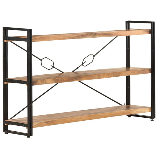 vidaXL 3-Tier Bookcase 140x30x80 cm Solid Acacia Wood
