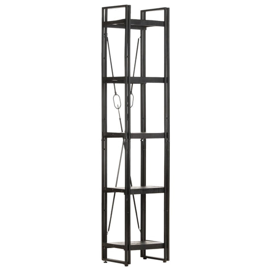 vidaXL 5-Tier Bookcase Black 40x30x180 cm Solid Mango Wood