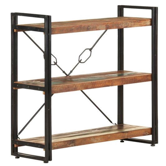 vidaXL 3-Tier Bookcase 90x30x80 cm Solid Reclaimed Wood