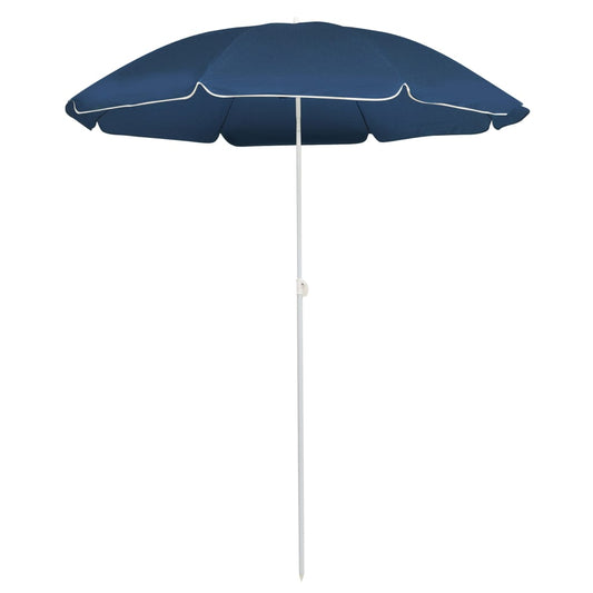 vidaXL Outdoor Parasol  with Steel Pole Blue 180 cm