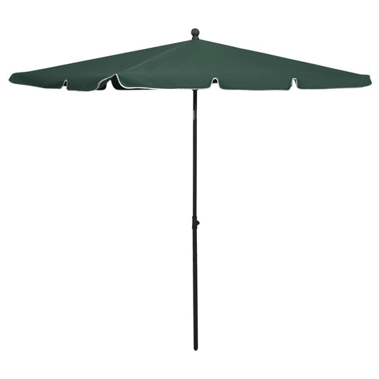 vidaXL Garden Parasol with Pole 210x140 cm Green