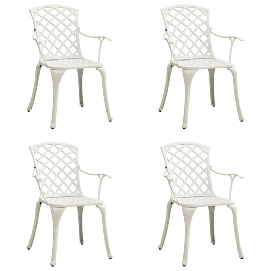 vidaXL Garden Chairs 4 pcs Cast Aluminium White