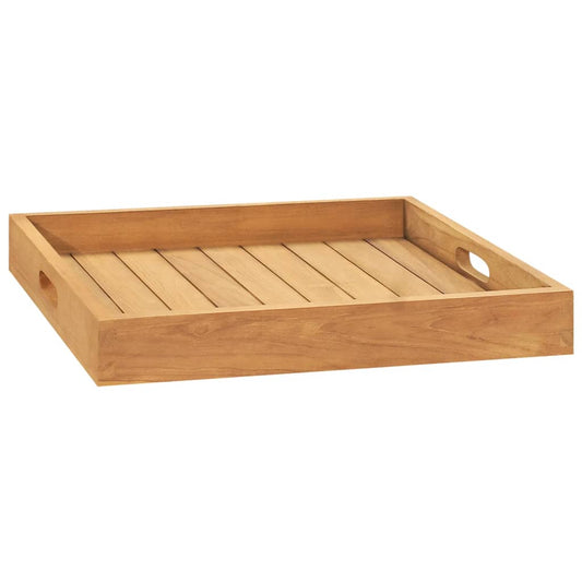 vidaXL Serving Tray 50x50 cm Solid Teak Wood