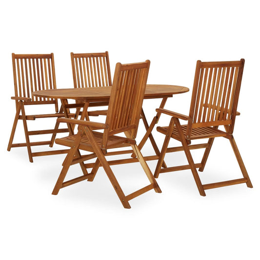 vidaXL 5 Piece Garden Dining Set Solid Acacia Wood