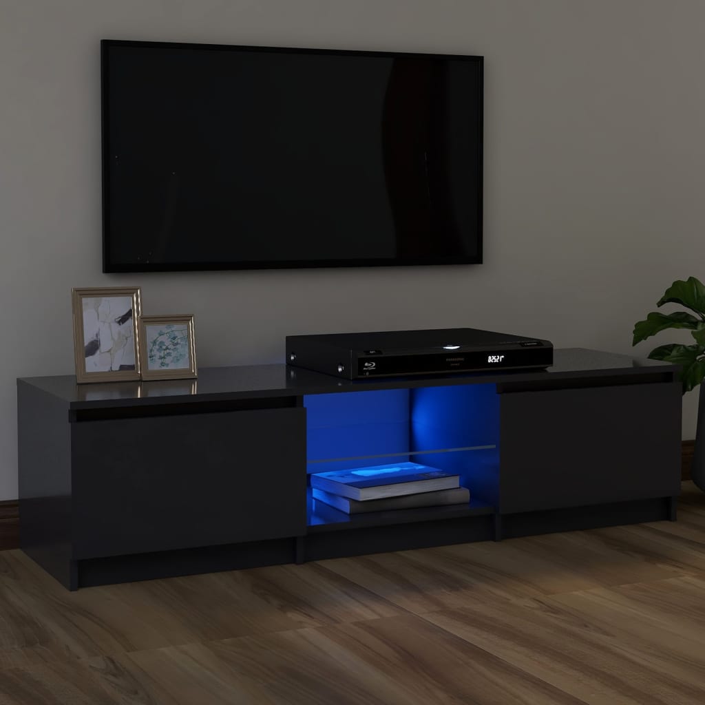 vidaXL TV Cabinet with LED Lights Grey 120x30x35.5 cm