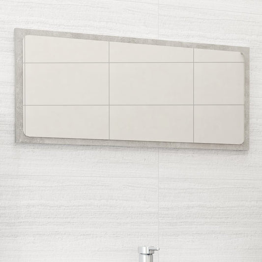 vidaXL Bathroom Mirror Concrete Grey 80x1.5x37 cm Engineered Wood
