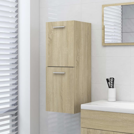 vidaXL Bathroom Cabinet Sonoma Oak 30x30x80 cm Engineered Wood