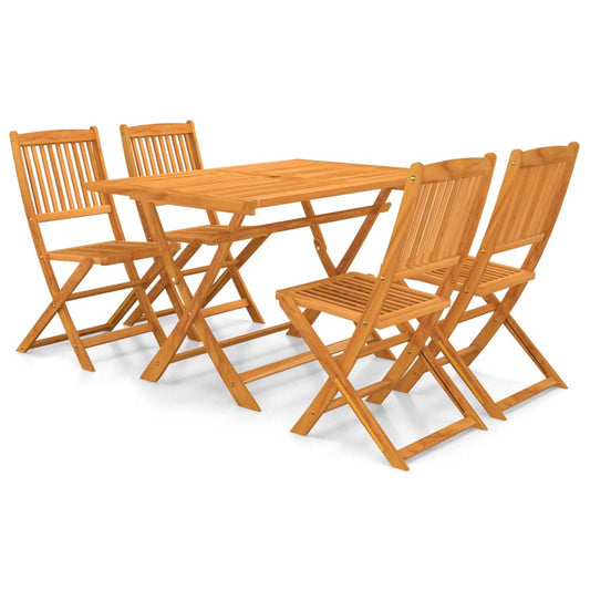 vidaXL 5 Piece Folding Garden Dining Set Solid Acacia Wood