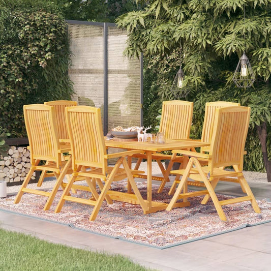 vidaXL 7 Piece Garden Dining Set Solid Teak Wood