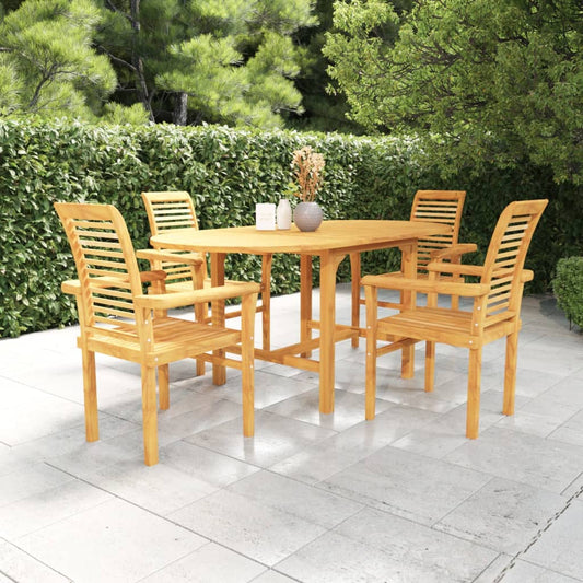 vidaXL 5 Piece Garden Dining Set Solid Teak Wood