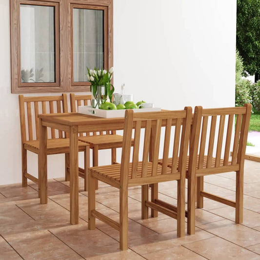 vidaXL 5 Piece Garden Dining Set Solid Teak Wood