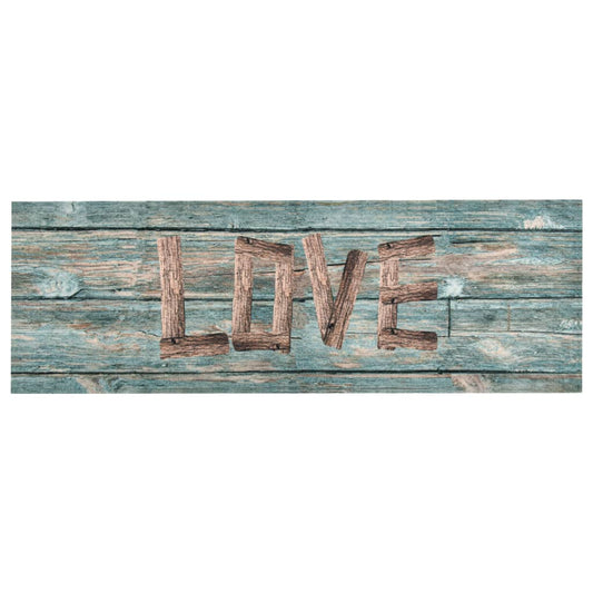 vidaXL Kitchen Carpet Washable Love 60x300 cm