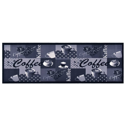 vidaXL Kitchen Carpet Washable Coffee Blue 60x180 cm