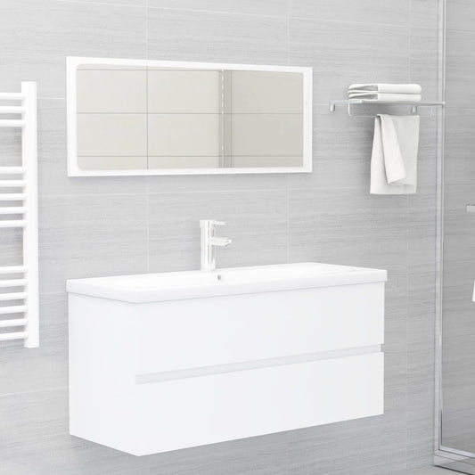 vidaXL 2 Piece Bathroom Furniture Set White Engineered Wood