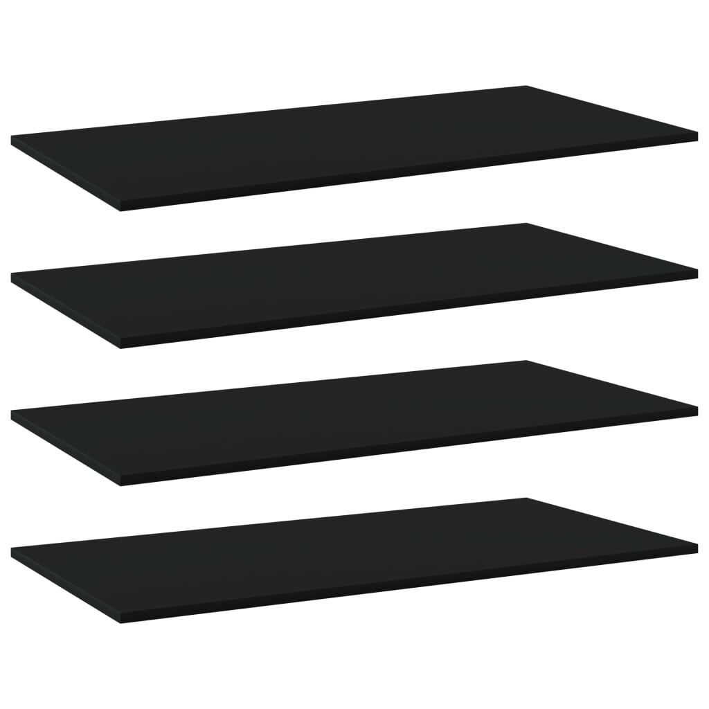 vidaXL Bookshelf Boards 4 pcs Black 80x30x1.5 cm Engineered Wood