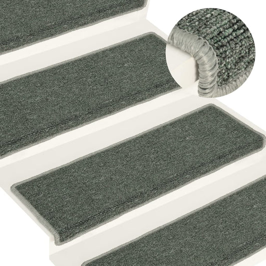 vidaXL Carpet Stair Treads 15 pcs 65x21x4 cm Green