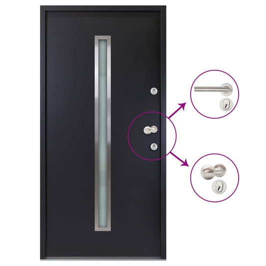 vidaXL Aluminium Front Door Anthracite 110x207.5 cm