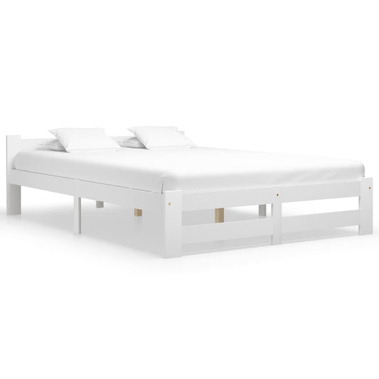 vidaXL Bed Frame White Solid Pine Wood 180x200 cm