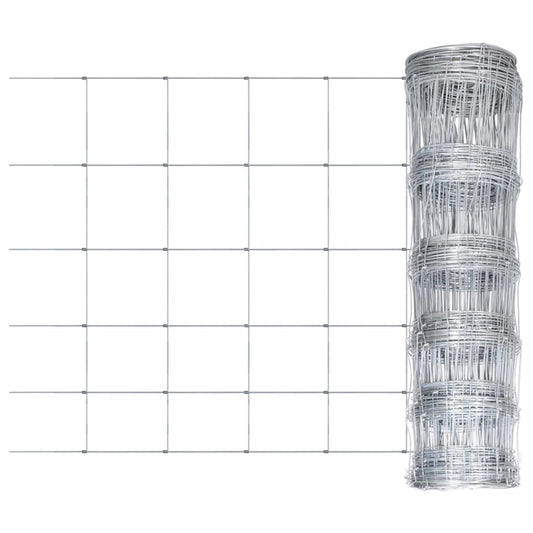 vidaXL Garden Fence Galvanised Steel Silver 50x0.8 m