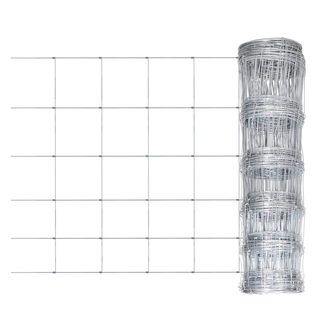 vidaXL Garden Fence Galvanised Steel 50x1.5 m Silver