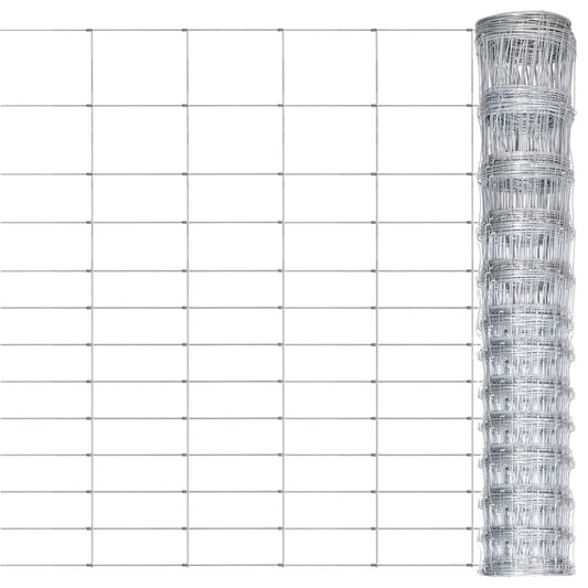 vidaXL Garden Fence Galvanised Steel 50x1.5 m Silver