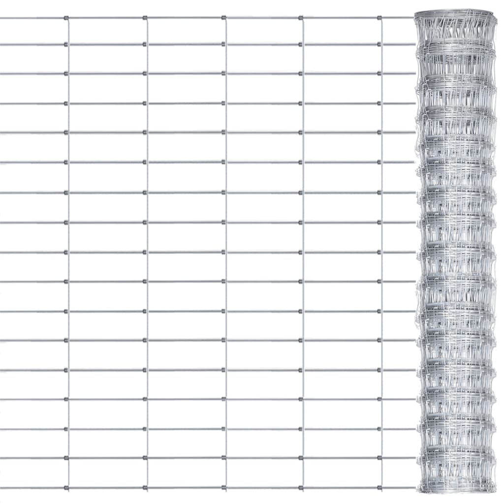 vidaXL Garden Fence Galvanised Steel 50x0.8 m Silver