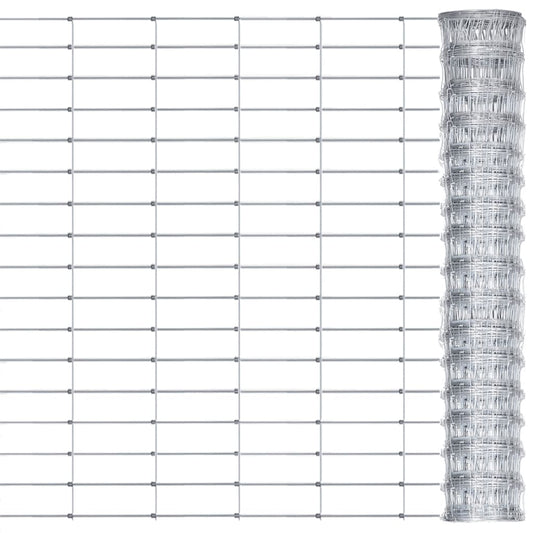 vidaXL Garden Fence Galvanised Steel 50x0.8 m Silver