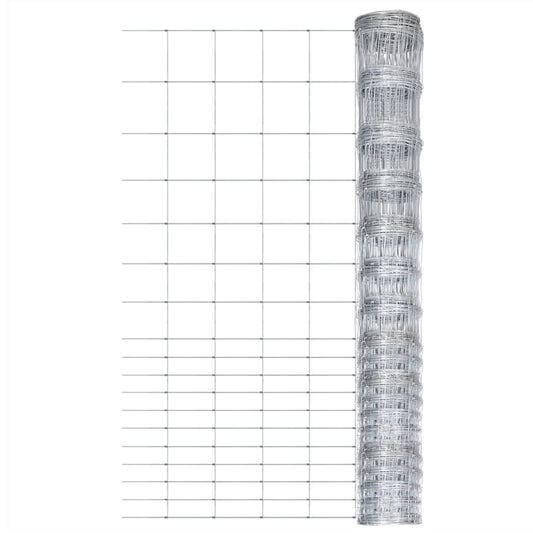 vidaXL Garden Fence Galvanised Steel 50x1.5 m Silver
