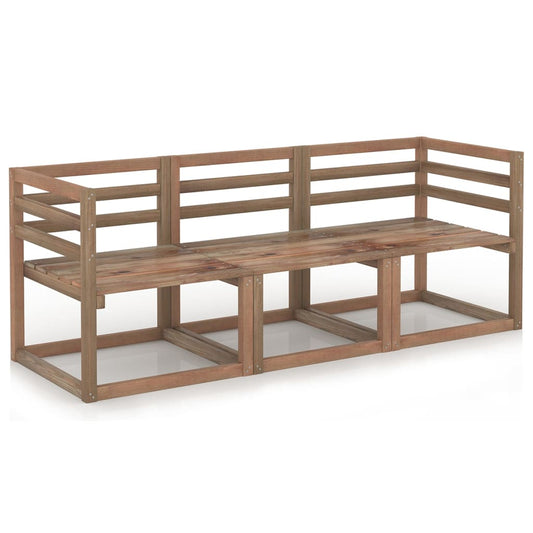 vidaXL 3 Piece Garden Pallet Sofa Set Brown Impregnated Pinewood
