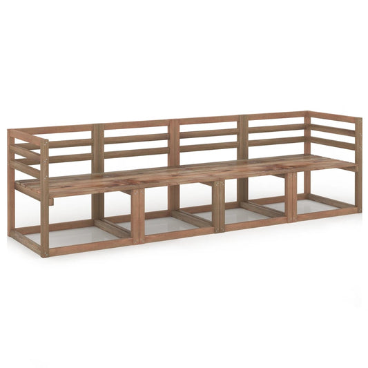 vidaXL 4 Piece Garden Pallet Sofa Set Brown Impregnated Pinewood
