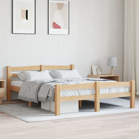 vidaXL Bed Frame Solid Pinewood 140x200 cm