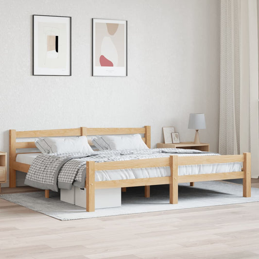 vidaXL Bed Frame Solid Pinewood 180x200 cm 6FT Super King