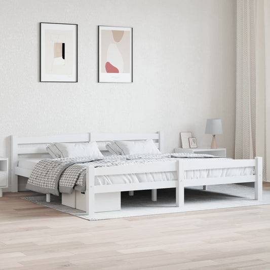 vidaXL Bed Frame White Solid Pinewood 200x200 cm