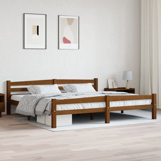 vidaXL Bed Frame Honey Brown Solid Pinewood 200x200 cm