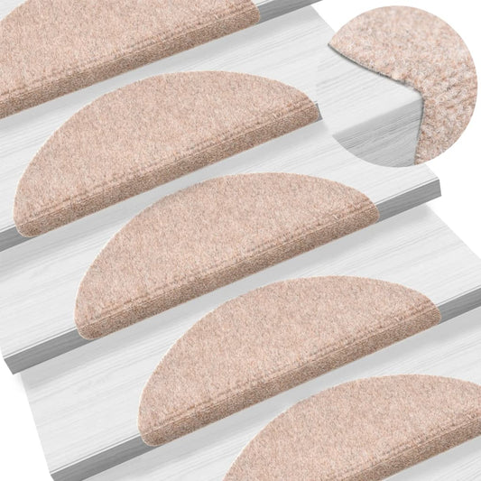 vidaXL Self-adhesive Stair Mats 5 pcs Brown 56x17x3 cm Needle Punch