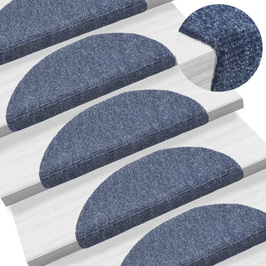 vidaXL Self-adhesive Stair Mats 10 pcs Blue 56x17x3 cm Needle Punch