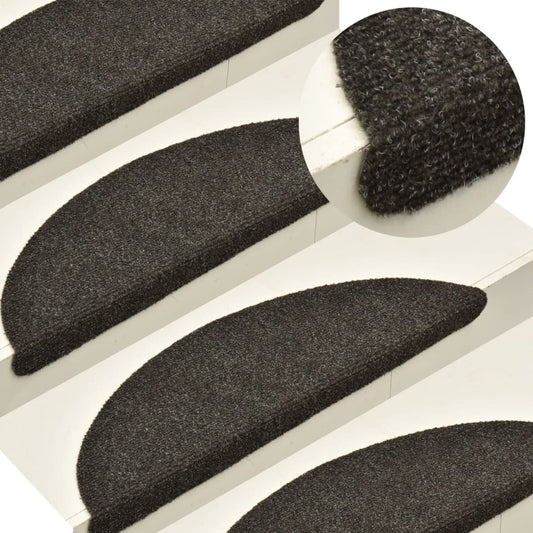 vidaXL Self-adhesive Stair Mats 10pcs Light Brown 56x17x3cm Needle Punch