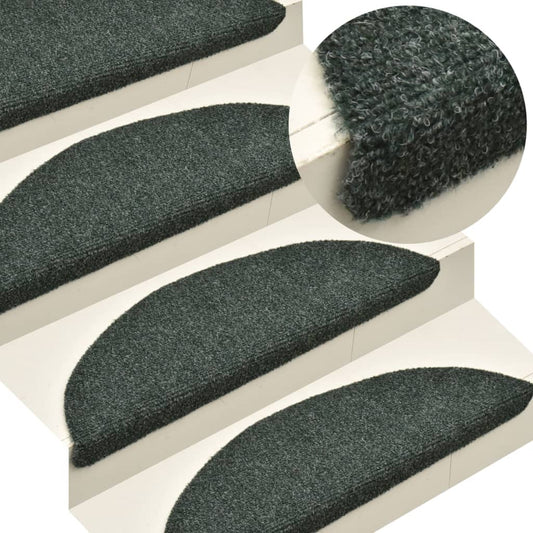 vidaXL Self-adhesive Stair Mats 10 pcs Green 56x17x3 cm Needle Punch
