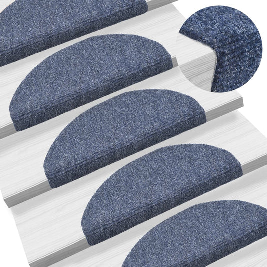 vidaXL Self-adhesive Stair Mats 10 pcs Blue 65x21x4 cm Needle Punch
