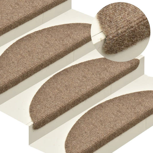 vidaXL Self-adhesive Stair Mats 5 pcs Cream 65x21x4 cm Needle Punch