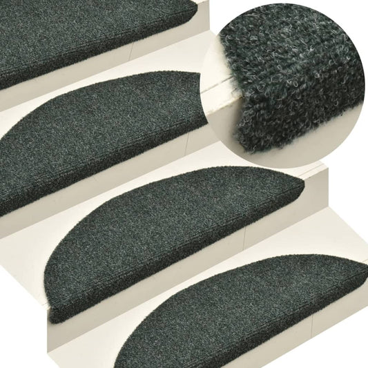 vidaXL Self-adhesive Stair Mats 10 pcs Green 65x21x4 cm Needle Punch