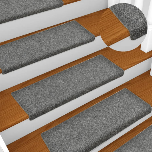 vidaXL Stair Mats 5 pcs Light Grey 65x21x4 cm Needle Punch