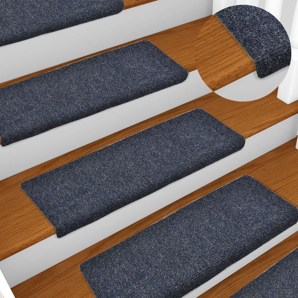 vidaXL Stair Mats 10 pcs Anthracite 65x21x4 cm Needle Punch