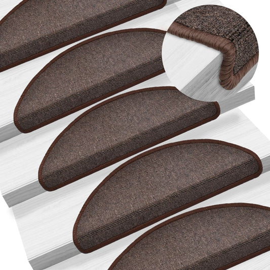 vidaXL Stair Mats 10 pcs 65x24x4 cm Coffee Brown