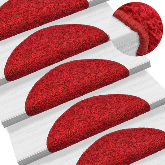 vidaXL Stair Mats 5 pcs 56x17x3 cm Red