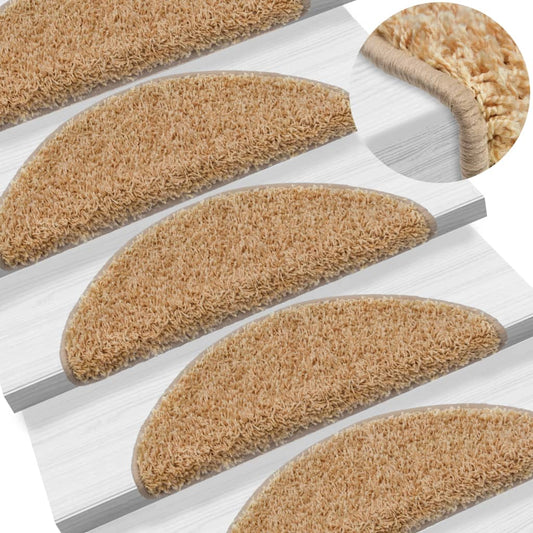 vidaXL Stair Mats 5 pcs 65x21x4 cm Cream